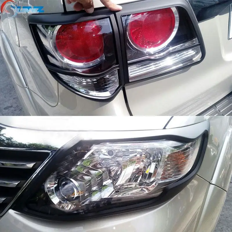 2012- для Toyota Аксессуары для Fortuner черные комплекты фар задние фары Накладка для Toyota Fortuner Hilux Sw4 2013 части Ycsunz