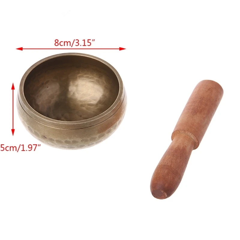 8cm Музыкальная латунная Поющая чаша Буддизм Поющая чаша непальская латунь чаша ручной работы тибетский колокольчик Йога медная чакра оптом - Цвет: 8cm