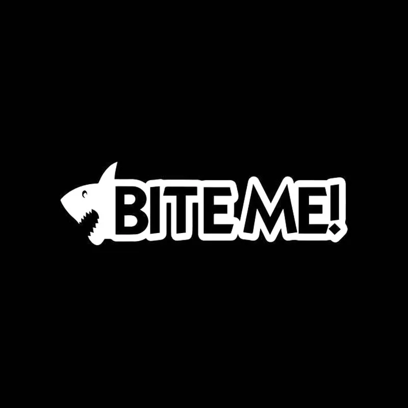 YJZT 15 см * 4 3 SHARK BITE ME забавные домашние Виниловая пленка для оклеивания автомобилей