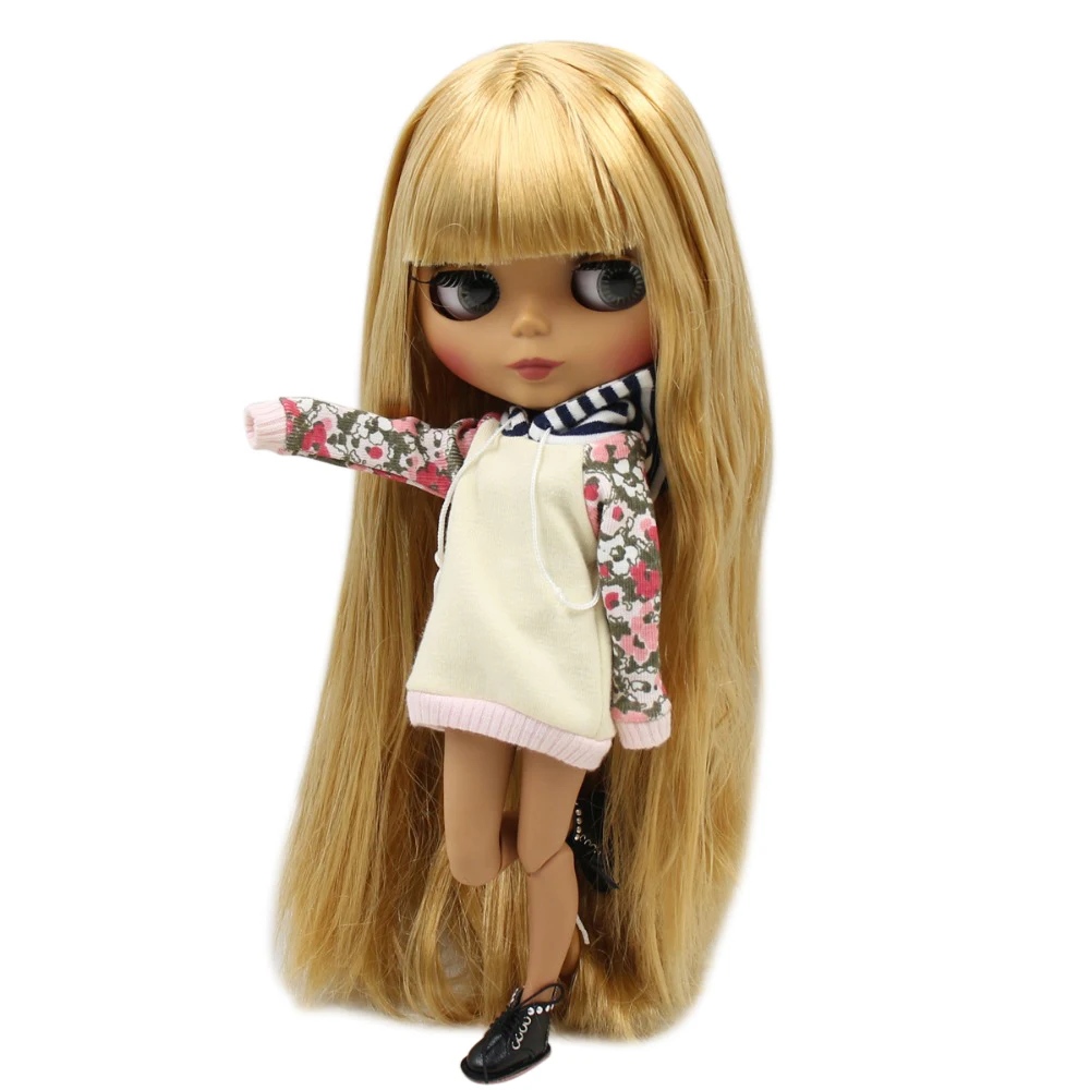Ледяной DBS Blyth кукла 1/6 bjd совместное тело темная кожа матовое лицо жирные золотые