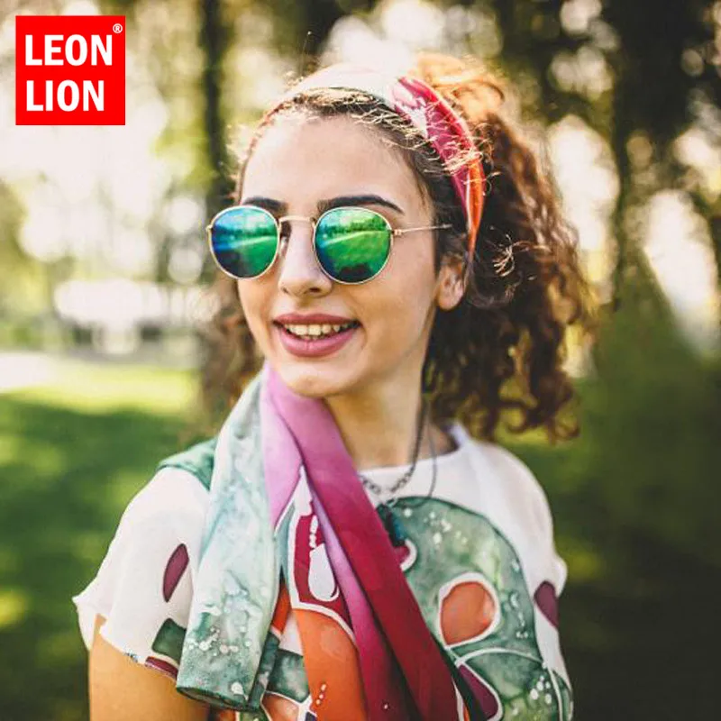 Солнечные очки LeonLion в винтажном стиле UV400 женские зеркальные аксессуары овальной