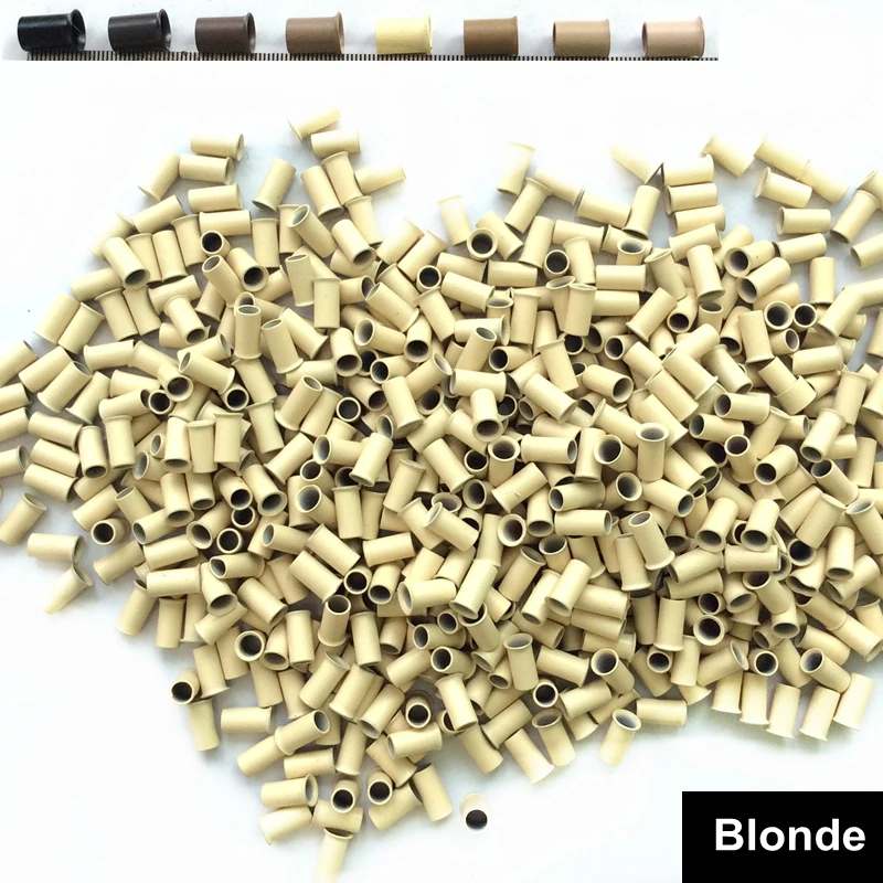 Free Shipping HARMONY 1000 Pieces 3.0 x 2.6 x 6.0mm Hair Extension Copper Tubes Micro Beads Rings with 8 Different Colors