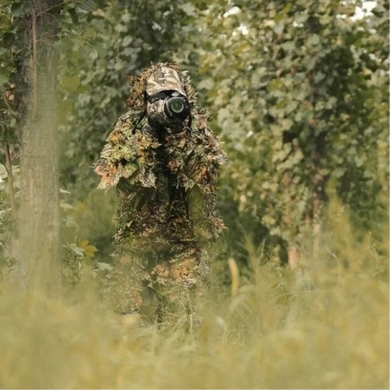 Тактический Камуфляжный костюм PUBG CS с 3D листочками Bionic Ghillie камуфляжный