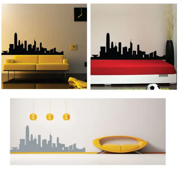 Декоративная настенная Съемная виниловая наклейка на стену в гонконгском стиле |