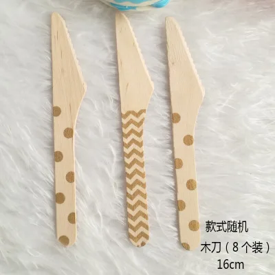 8pcs knives Новое поступление темно-синяя серия одноразовые наборы посуды Детские вечерние наборы бумажные тарелки Посуда для салфетки для торта чашки столовые приборы - Цвет: 8pcs knives