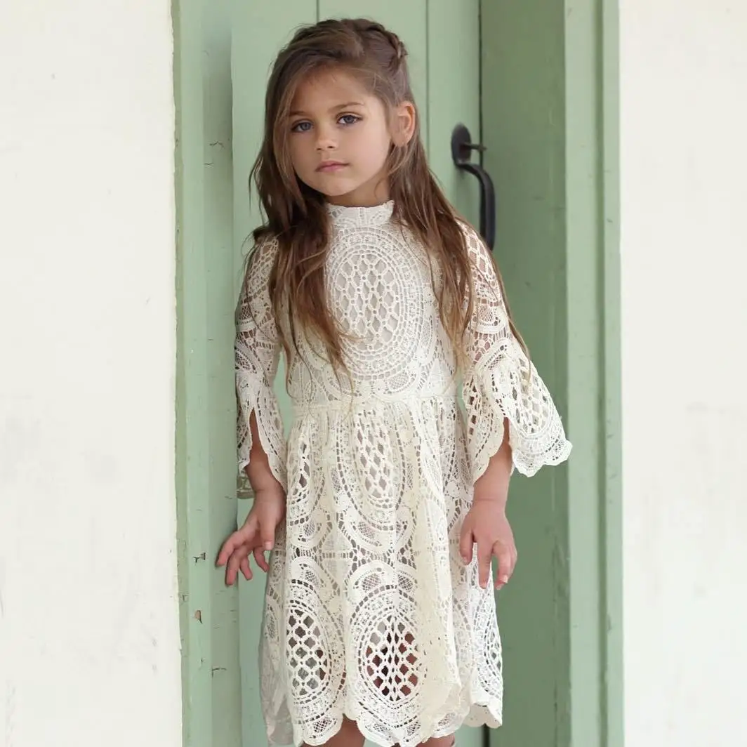 Children's clothes girl lace dress horn sleeve princess Evening Dress | Детская одежда и обувь