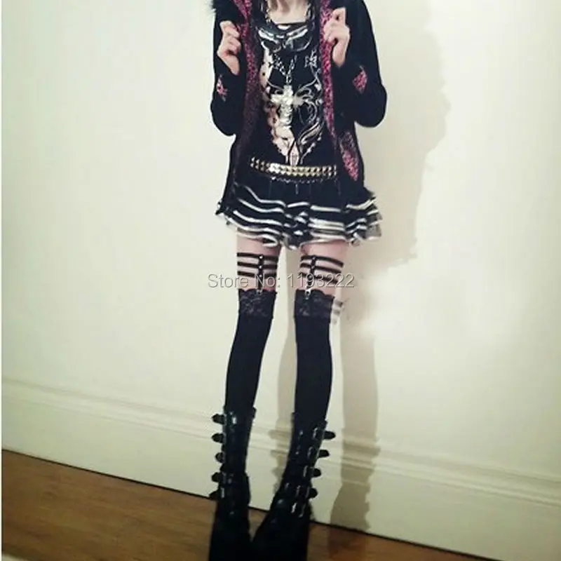 Эластичные нейлоновые подвязки ручной работы в стиле Харадзюку панк-рок