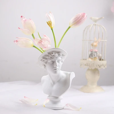 17cm No flowers Ваза с человеческим лицом Apollo La Marseillaise, художественная ваза Giuliano de' Medici, декоративная ваза в форме головы Figue - Цвет: 17cm No flowers