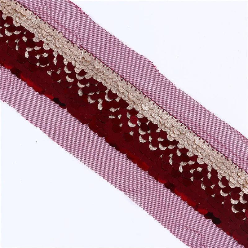 Meetee 5yards 9cm Sequins Embroidered Mesh Lace Webbing DIY Scarf Tablecloth Bag Clothing Home Decoration Craft Accessory BD425 | Дом и сад