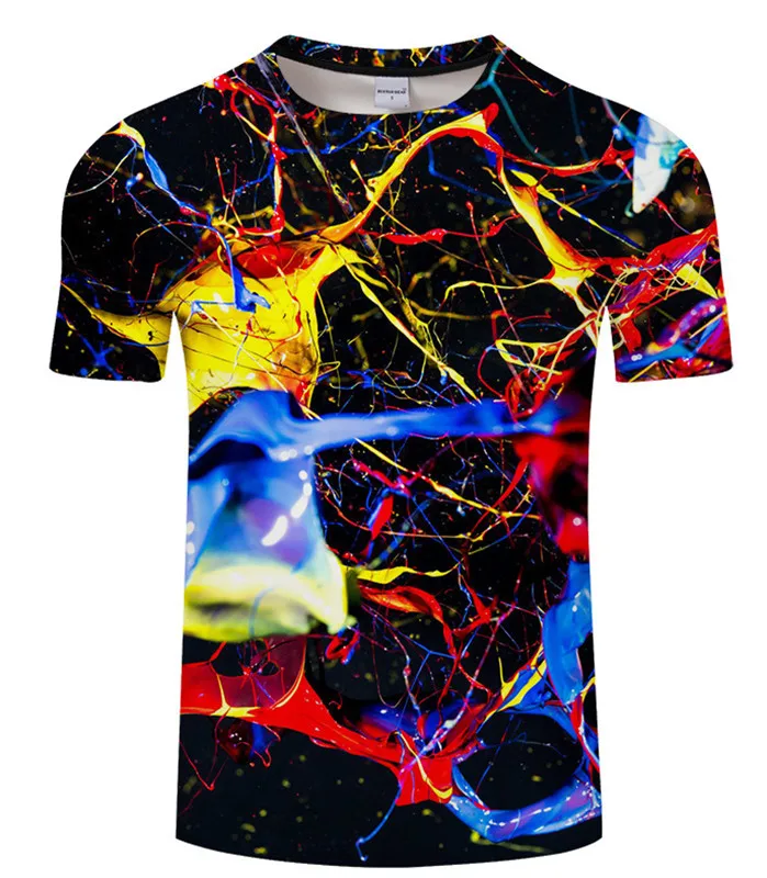 Абсолютно Новый Краски брызг 3D футболка с рисунком для мальчиков и девочек