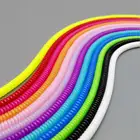 Сплошной цвет TPU спиральное USB зарядное устройство протектор сердцевины кабеля обмотки кабеля для зарядки кабелей органайзер, длина 50 см 3000 шт