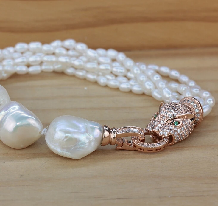 Новый браслет с пантерой преувеличенный натуральными маленькими бусинами