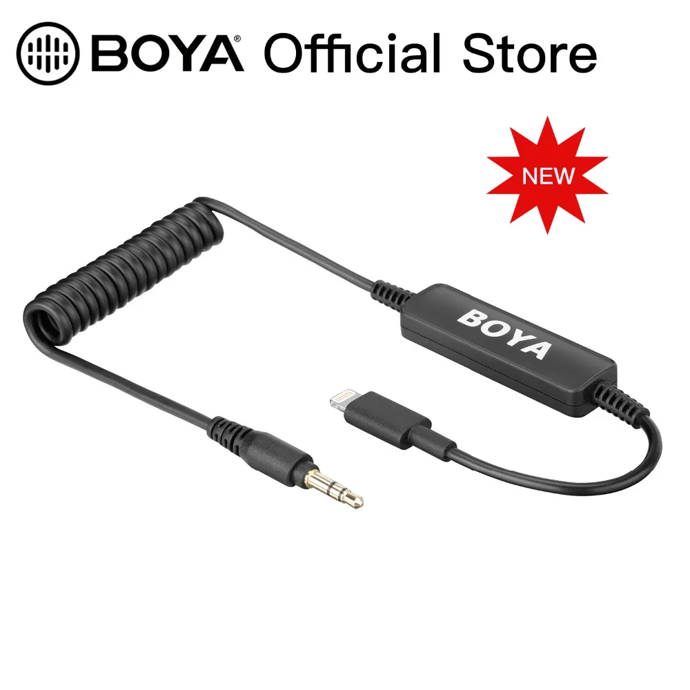 BOYA адаптер Lightning 3,5 мм для беспроводной микрофонной системы BY-WM4 WM24G UM48C WM8 PRO BY-MM1 UWMIC9 устройств IOS Vlog