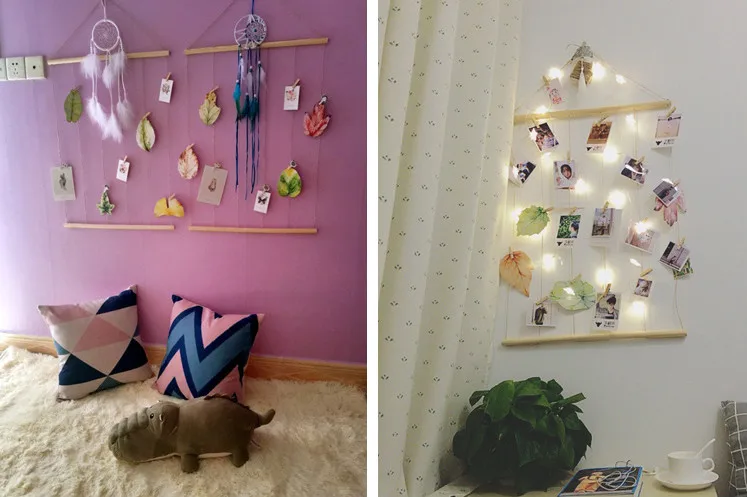 Деревянная фоторамка, коллаж, художественные принты, мульти картинки, органайзер, Висячие выставочные рамки для декора стен, Висячие фоторамки