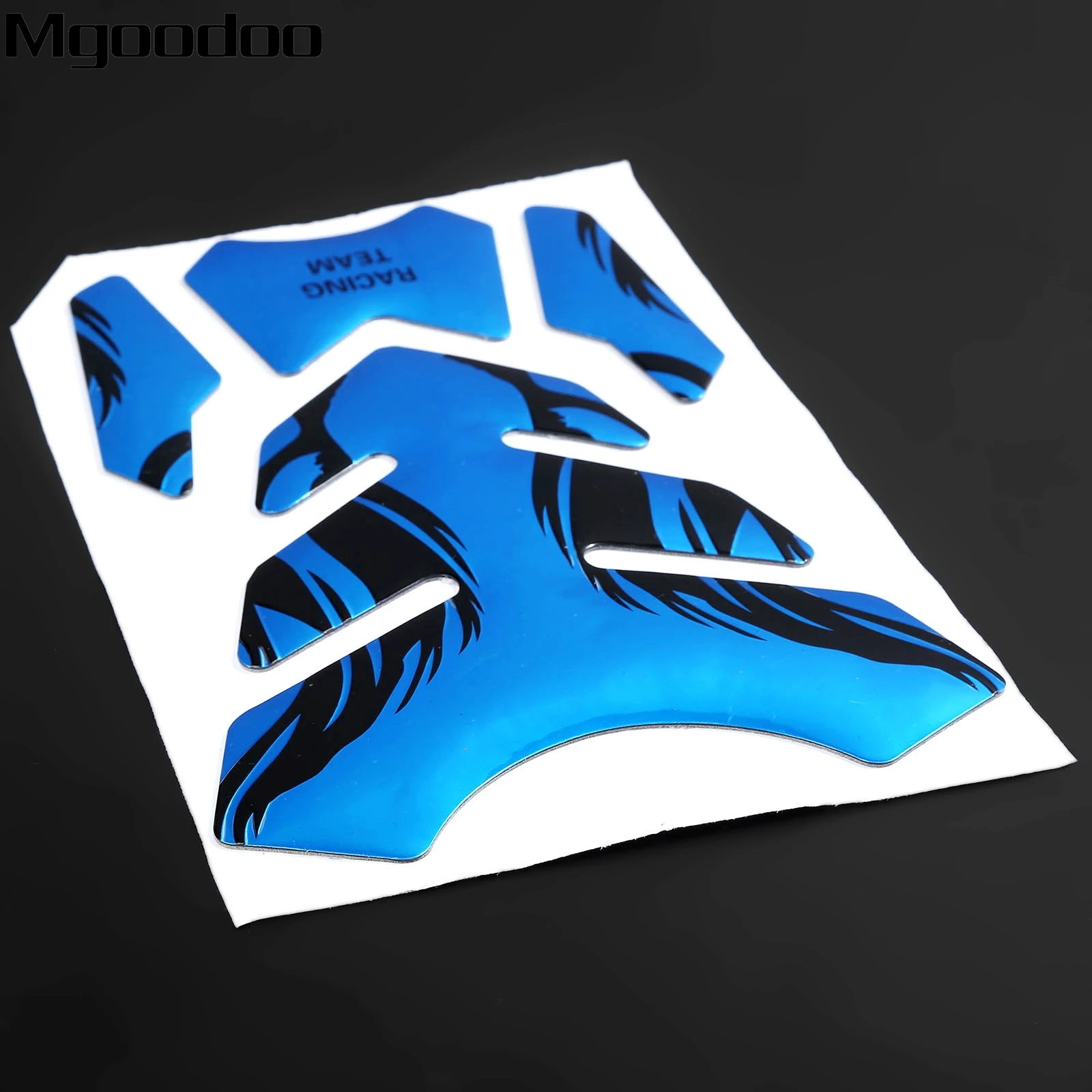 Синяя мотоциклетная 3d наклейка на бак топлива и масла защитная универсальная