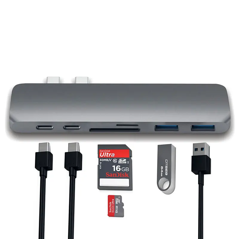Адаптер Thunderbolt 3 USB 3,1 type-C концентратор к HDMI 4K USB C концентратор с концентратором 3,0 TF sd-ридер слот PD для MacBook Pro/Air USB-C