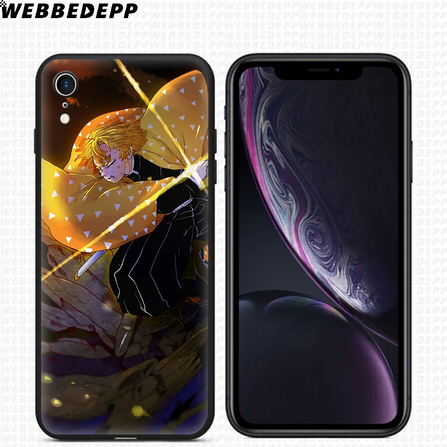 WEBBEDEPP Demon Slayer Kimetsu no Yaiba Мягкий силиконовый чехол для iPhone 11 Pro Xr Xs Max X или 10 8 7 6 6S Plus 5 5S