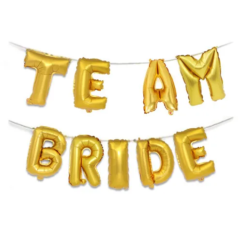 Gold Te am bride 16 дюймов Невеста быть фольгой воздушные шары вечеринка в честь Дня свадьбы баллоны с гелием аниверсарио розовое золото декоративный воздушный шар Wesele юбилей - Цвет: Gold Te am bride