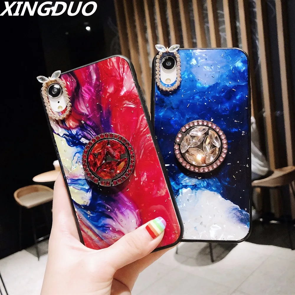 XINGDUO роскошный блестящий акварельный текстурный чехол для телефона iphone X 6S 7 PLUS