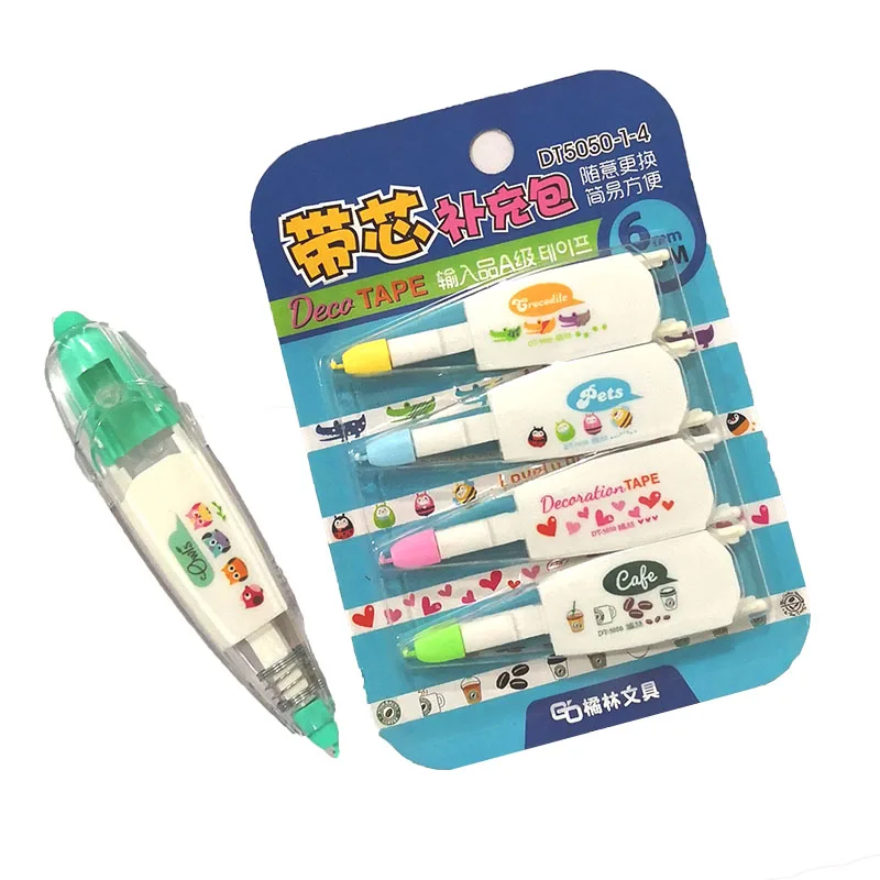 

4pcs/Set Korea Creative Correction Tape Refill Pack Cute Sticker for Kids Cartoon Toys Learning Tool