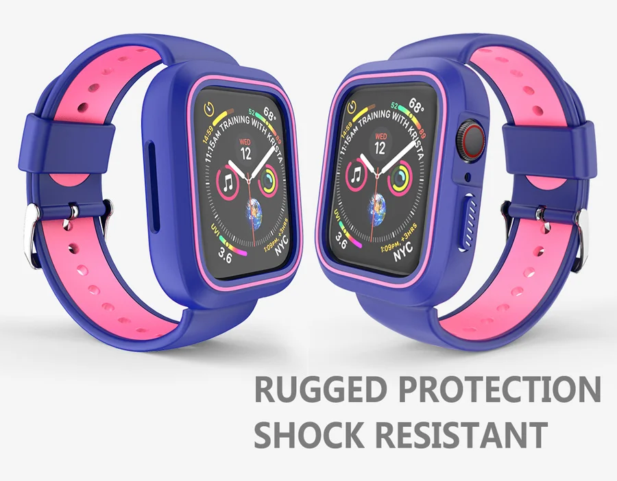 Резиновый ремешок для часов Ithuriel для Apple Watch, ремешок 38 мм, 40 мм, 42 мм, 44 мм, мягкий спортивный Чехол для iWatch series 4, 3, 2, модный