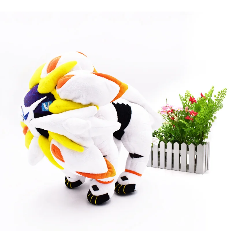 Solgaleo white 20 стилей Аниме Блестящий Mew Greninja Dragonair Psyduck Dragonite Kyogre Solgaleo Ho-Oh Magnemite мягкая плюшевая мультяшная кукла игрушка - Цвет: Solgaleo white