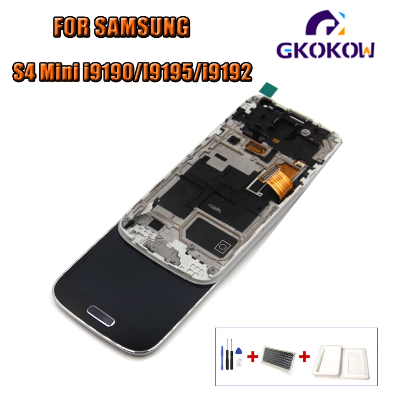 S4 Mini i9190 LCD совместимый для Samsung Galaxy GT-i9195 i9192 ЖК-дисплей дигитайзер + рамка |