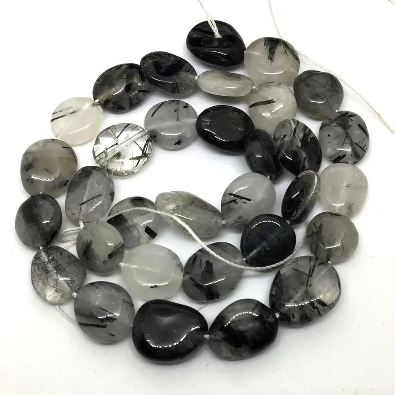 Новинка натуральный черный рутилированный мех кварцевые бусины безгальная