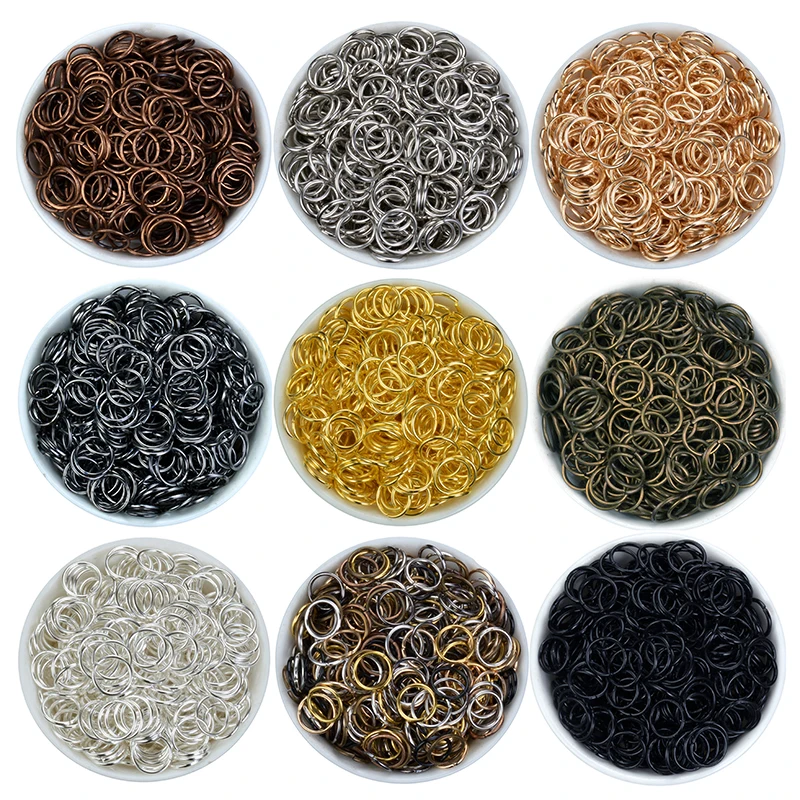

9Color 200Pcs Open Jump Ring 4mm 6mm 8mm 10mm link loop Silver Gold Rhodium Black Bronze For DIY Jewelry Findings Connector