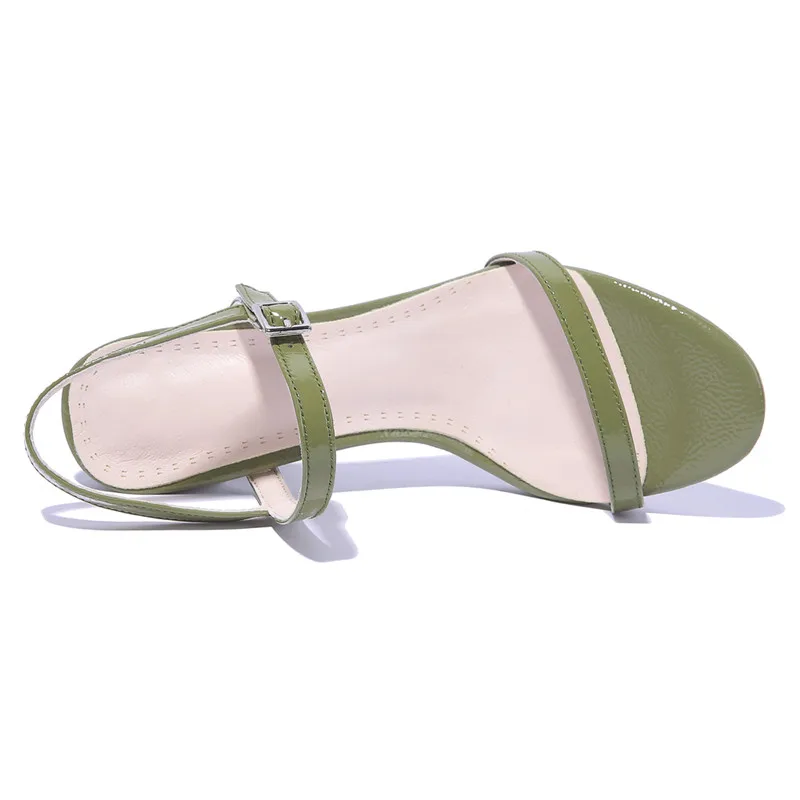 Женские сандалии с ремешком на щиколотке ZJVI летние из натуральной кожи высоком