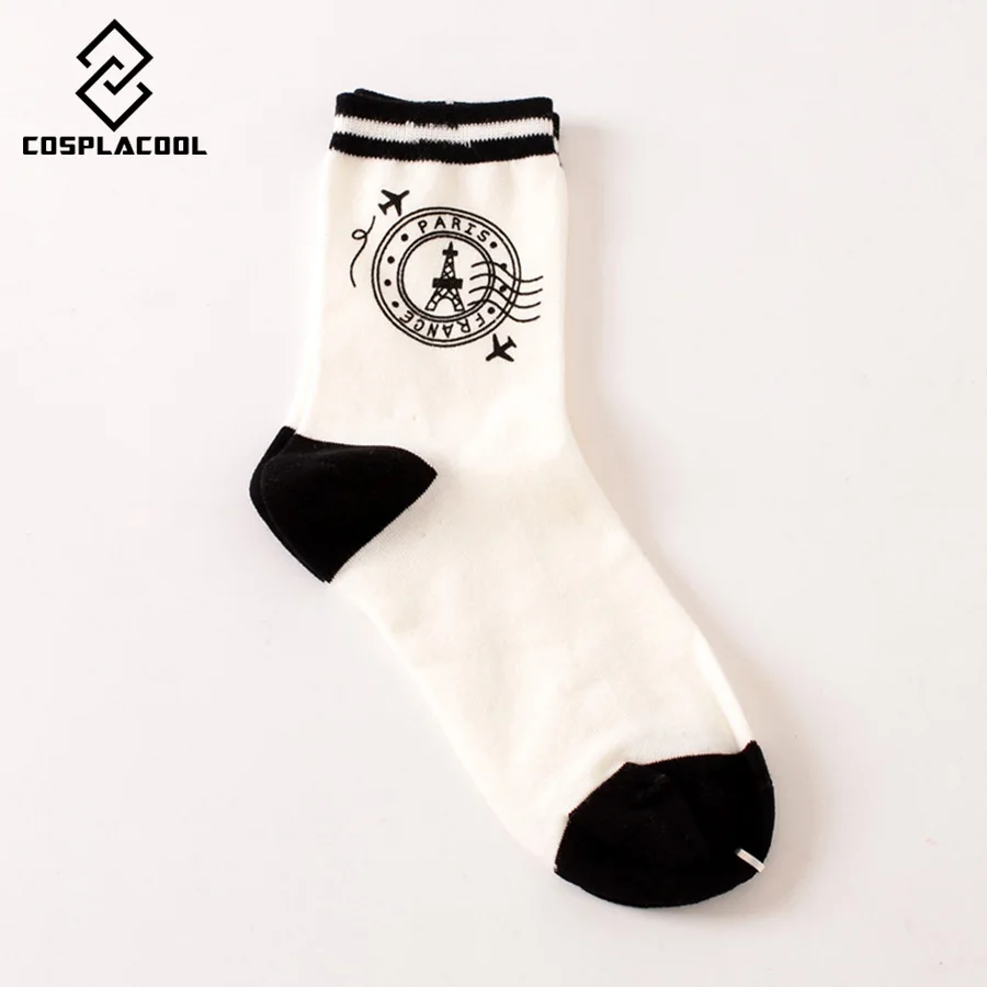 [Cospacool] Корейская Креативная печать на заказ Sokken модные хлопковые носки harajuku мультфильм носки милые забавные calcetines mujer - Цвет: 1