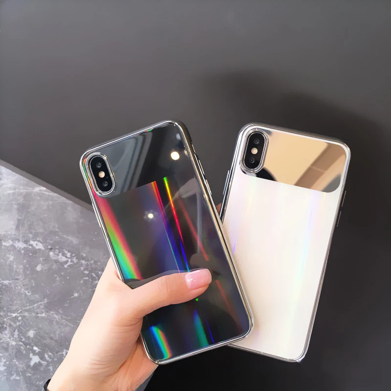 GlamPhoneCase Luxury Mirror Phone Case For iPhone 8 X Cool Laser Shining iphone 7 6 6S Plus Hard Back Cover Cases |