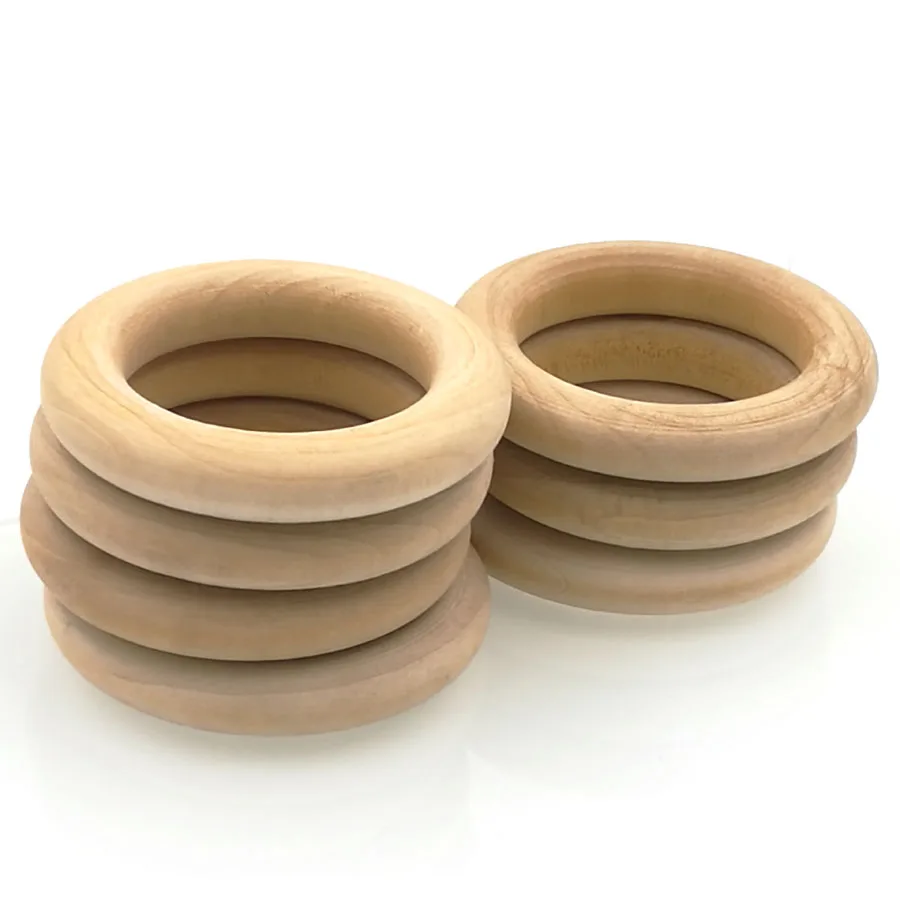 30 шт./лот кольца из натурального необработанного дерева 2 дюйма деревянные для
