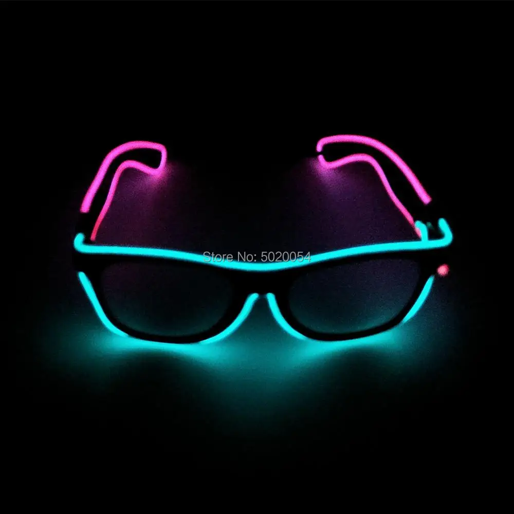 Хэллоуин Rave неосветильник светящиеся очки EL с проводом мужской женский костюм