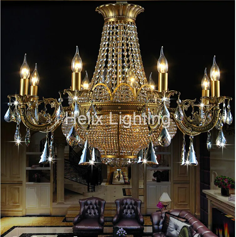 Хрустальная люстра из латуни с бронзовой отделкой 6 л/8 л|crystal chandelier lamp|colorful crystal