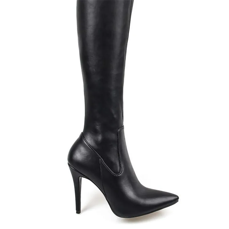 Fashion Rihanna Crotch Thigh High Heeled Boots Sexy Ladies Belted Over The Knee Thin Heels Stieltto Shoes Woman Black | Обувь
