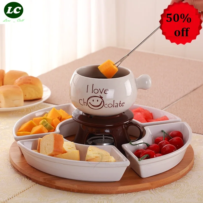 Шоколадная кастрюля блюдо для жарки буфетный сервиз фрукты шоколад фондю Сыр/лед