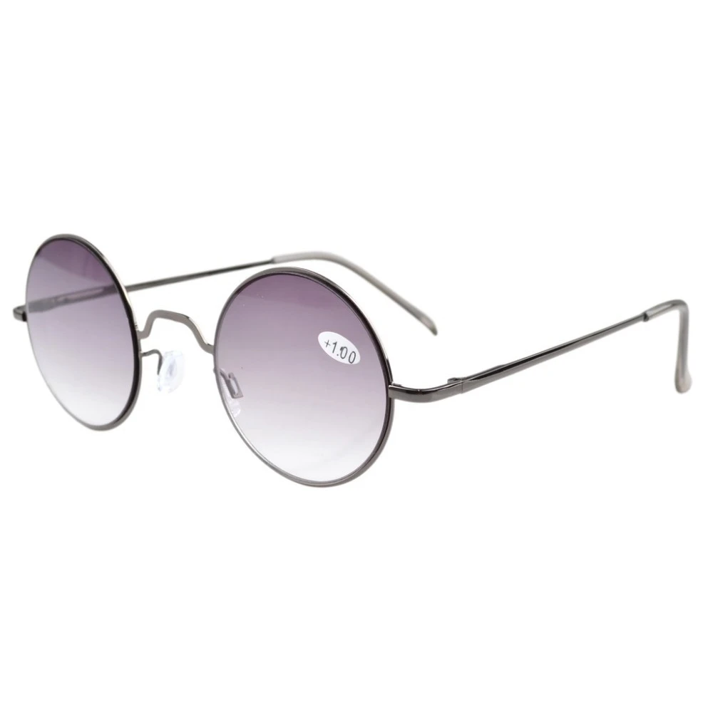 R1503 пружинные петли Eyekepper Круглые Солнцезащитные очки коричневые линзы/серые