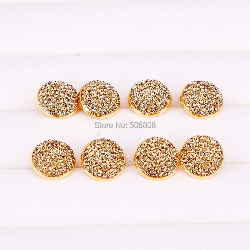 10 Pairs ZYZ296-8921 Gold color stud earrings pave rhinestone fashion jewelry | Украшения и аксессуары