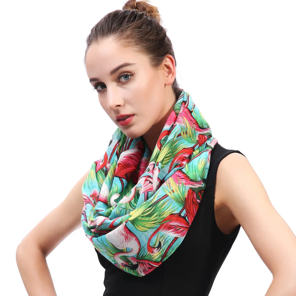 Шарф шарф с принтом фламинго|scarf women|scarf scarvessnood scarf |