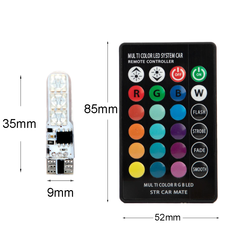 Vexverm T10 RGB W5W светодиодный Габаритные фонари для автомобиля 194 168 лампочка с