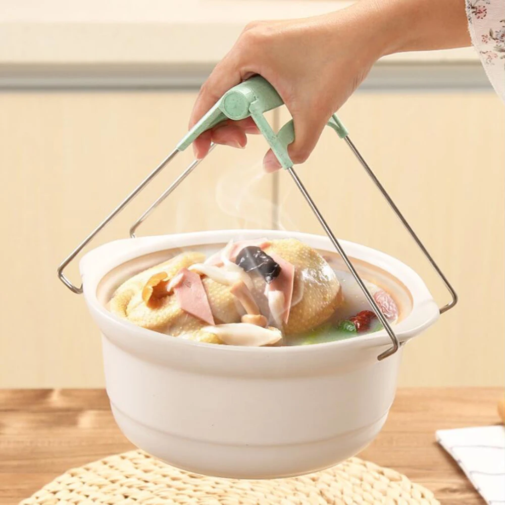 1PC Foldable Stainless Steel Hot Bowl Clip Pot Dish Holder Steamer Heat Insulation Plate Tong Anti-Hot Clamp Gripper 100gA | Дом и сад