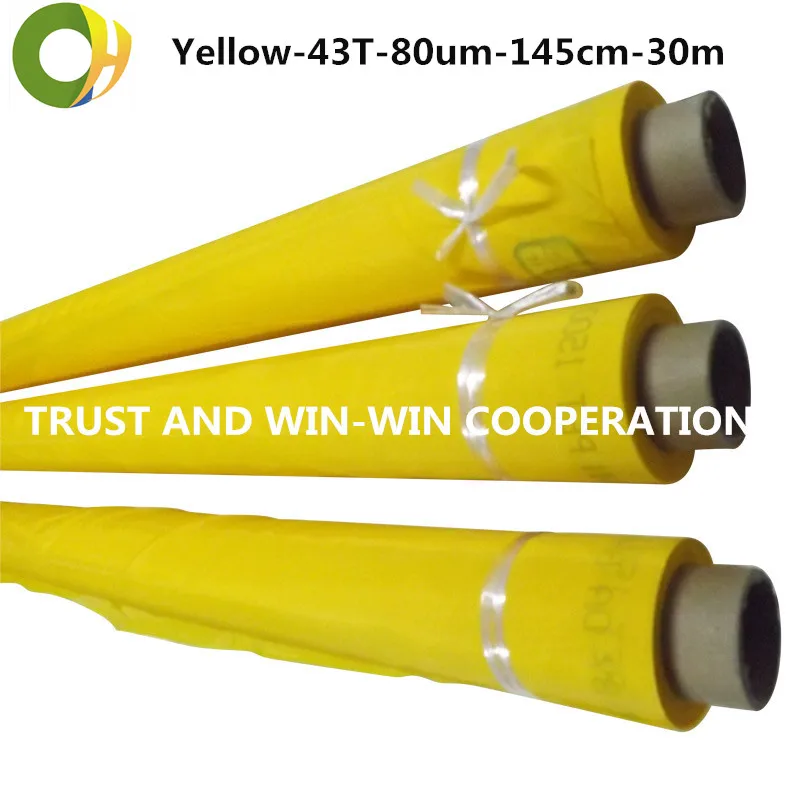 

Free Shipping ! Yellow 43T-80um-145cm-30mts PCB Screen Printing Mesh/ Polyester Fabrics