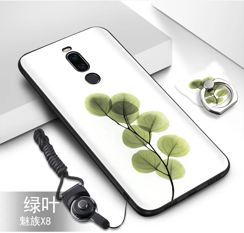 color as photo Meizu X8 X 8 чехол, силиконовые, Роскошные, симпатичные, из мягкого ТПУ, чехол+ ремешок с узором, кольцо, задняя крышка для Meizu X8 X 8, чехол, coque fundas - Цвет: color as photo