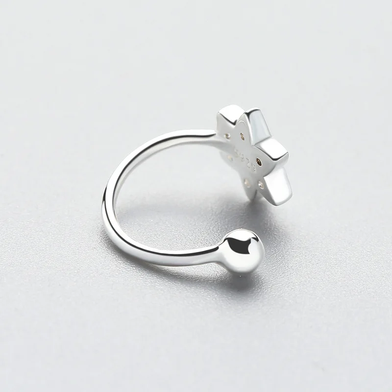 INZATT 1 Piece Real 925 Sterling Silver Mosaic Flower Clip Earrings Minimalist Style Jewelry Accessories For Young Girls Gift | Украшения и