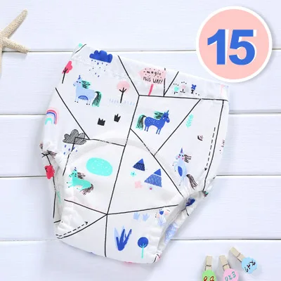 Reusable Baby Potty Training Pants Waterproof Infant Boys Girls Underwear Panties Cotton Washable Nappies Cloth Diapers - Цвет: 15