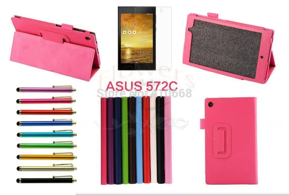 Складной чехол-книжка из искусственной кожи для ASUS MeMO Pad 7 ME572C ME572CL ME572 чехол+ защита для экрана+ стилус