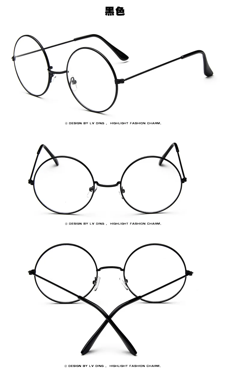 Винтажные круглые прозрачные очки для женщин, прозрачные очки harrys potter, золотая металлическая оправа, очки в стиле ретро, оптические очки для косплея