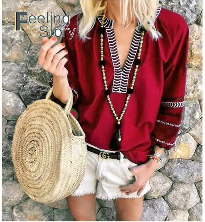 Boho Туника Для женщин большие размеры Повседневное дамы s летние топы и блузки
