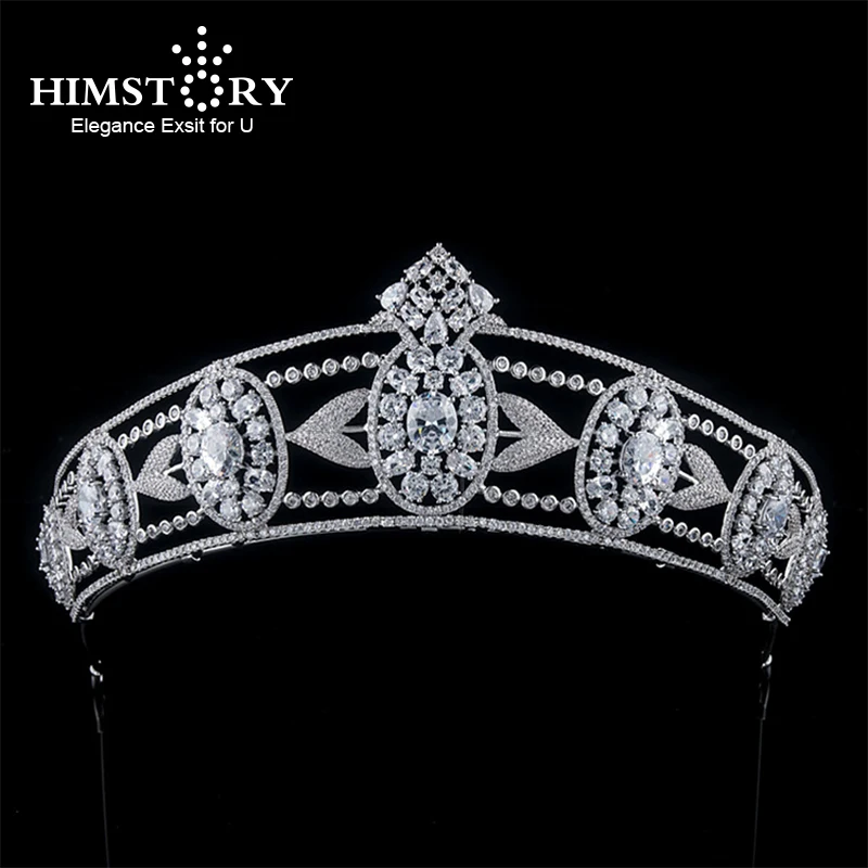 

Himstory Gorgeous Princess Cubic Zircon Tiaras Crown Bridal Hair Jewelry Wedding Hair Accessories Queen Pageant Headband